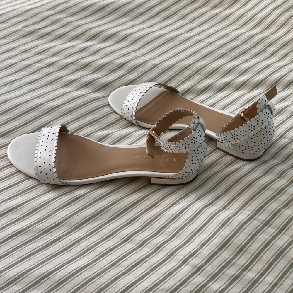White Ankle Strap Sandals